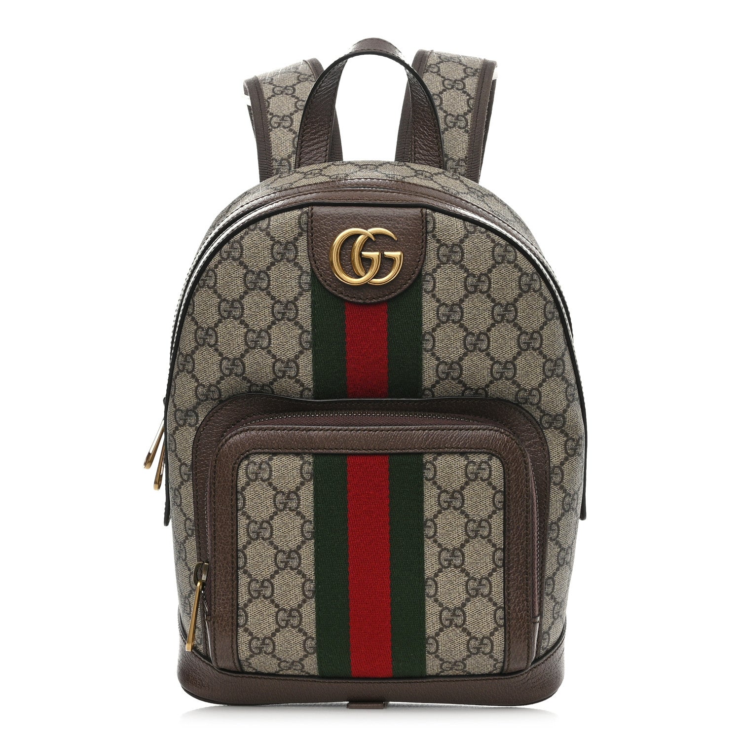 Gucci GG Supreme Monogram Calfskin Web Small Ophidia Day Backpack Beige Ebony New Acero 1 of 11