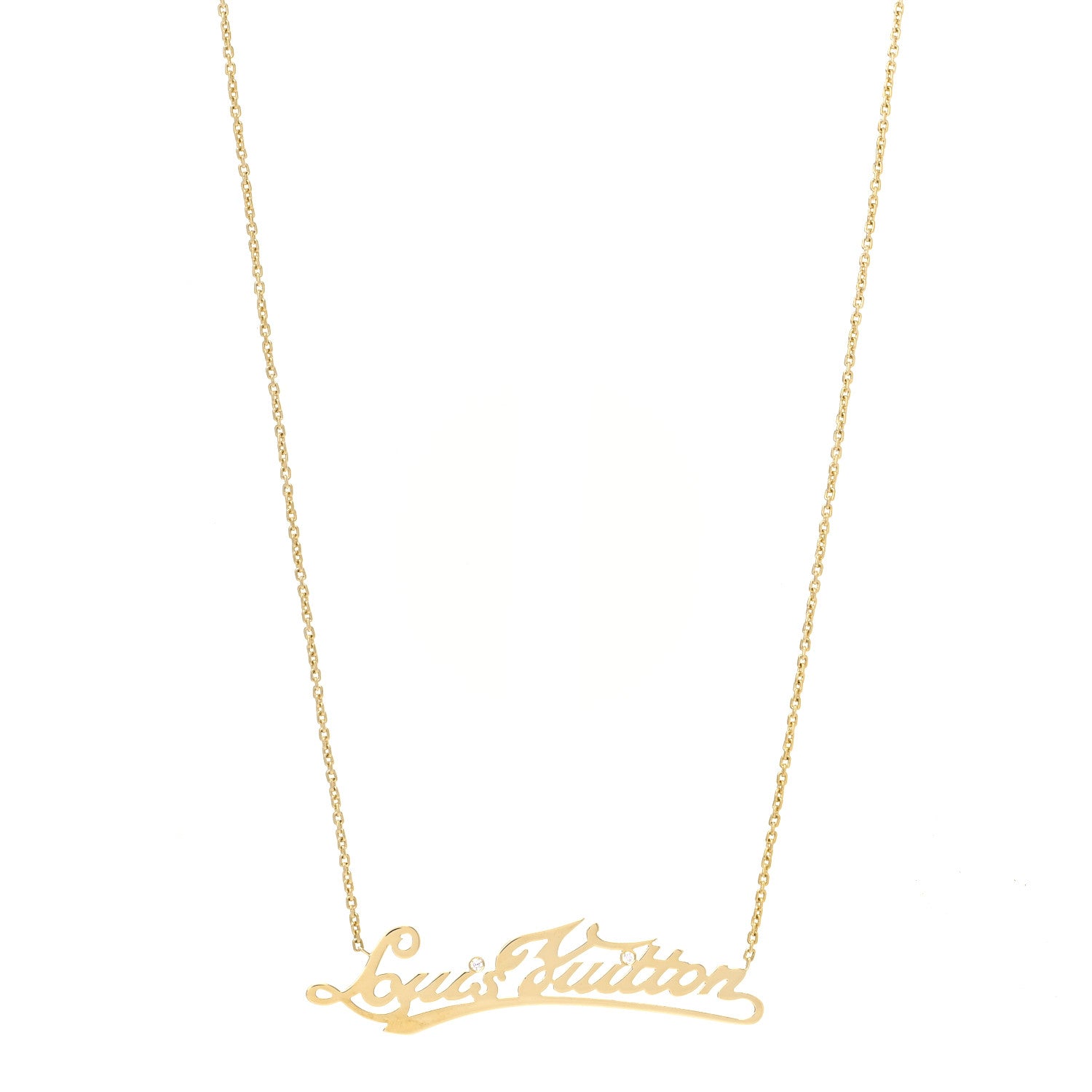 Louis Vuitton 18K Yellow Gold Diamond Signature Necklace 1 of 4