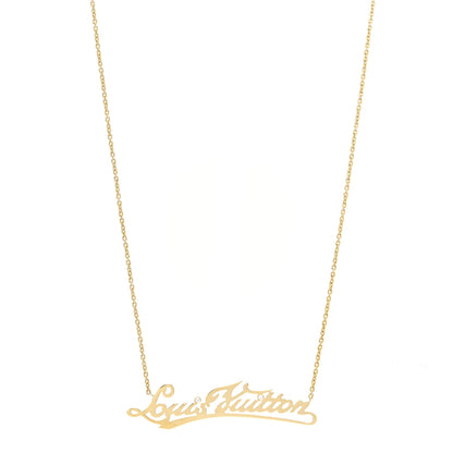 Louis Vuitton 18K Yellow Gold Diamond Signature Necklace 1 of 4