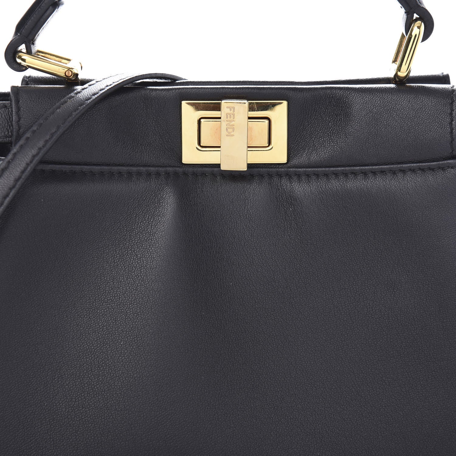 Fendi Nappa Mini Peekaboo Iconic Satchel Black 10 of 10