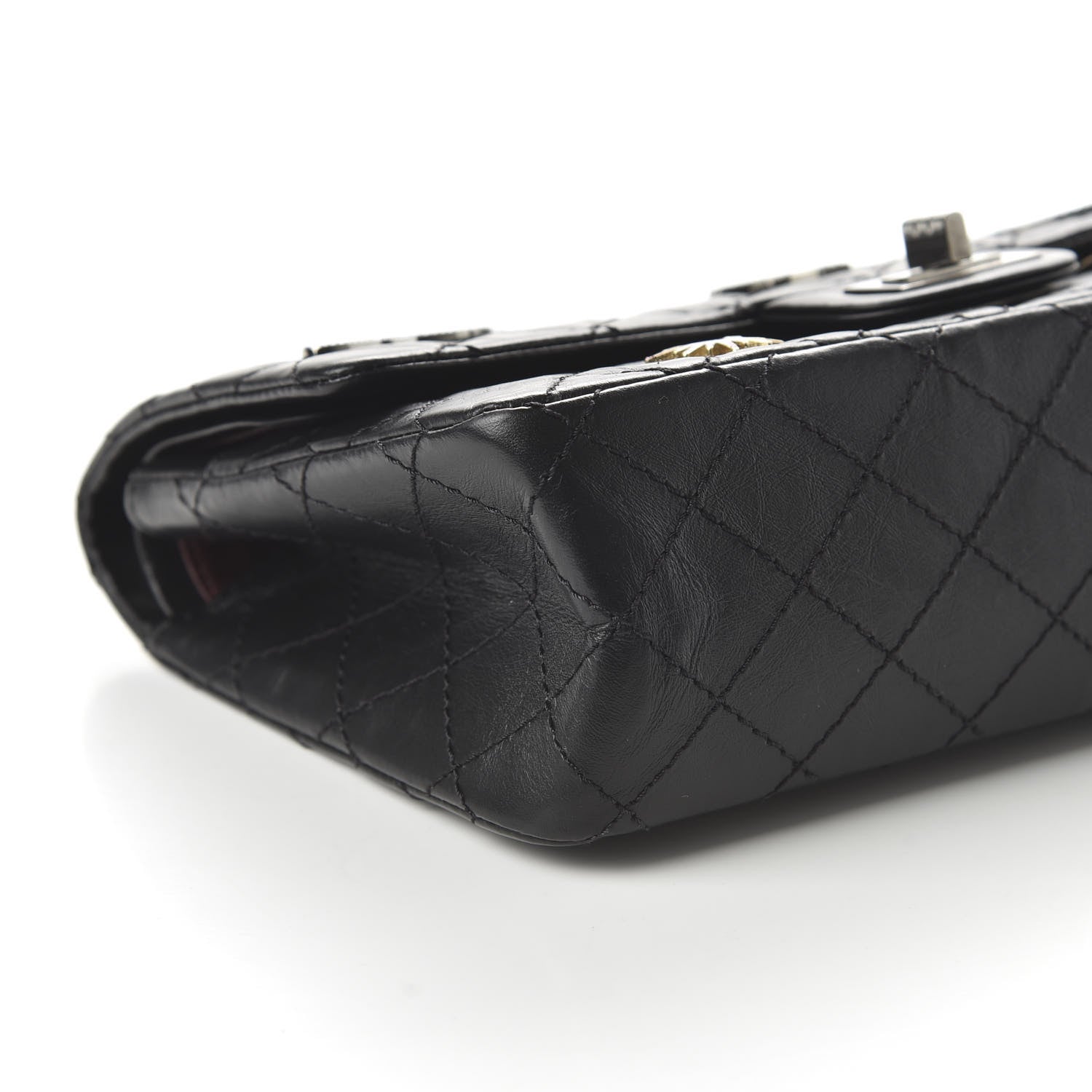 Chanel Aged Calfskin Space Charms 2.55 Reissue 225 Flap Black 6 of 11