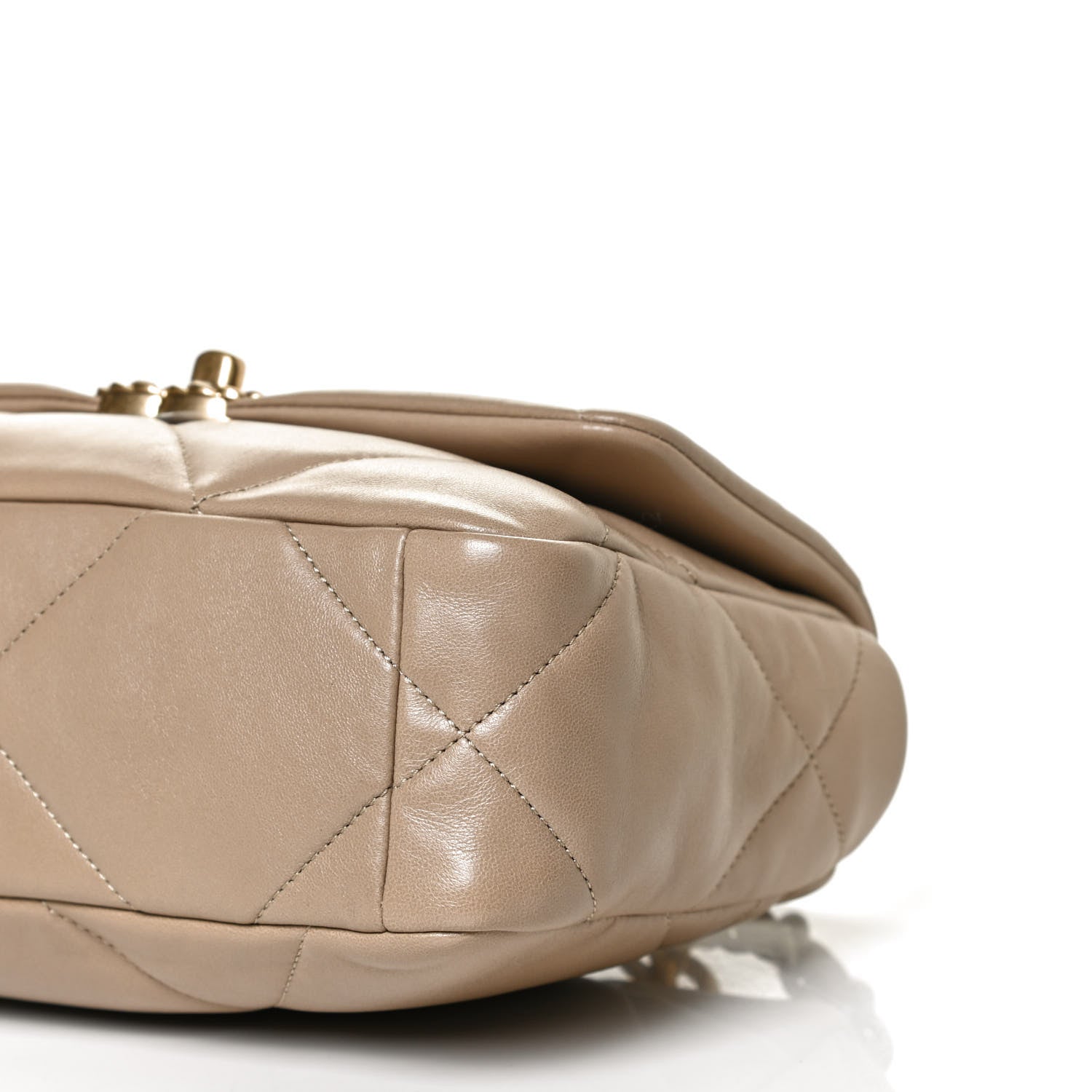 Chanel Lambskin Quilted Medium Chanel 19 Flap Dark Beige 10 of 12