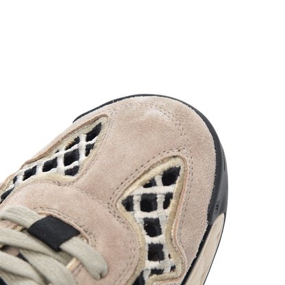 Chanel Suede Calfskin Embroidered CC Sneakers 38 Beige Black 8 of 18