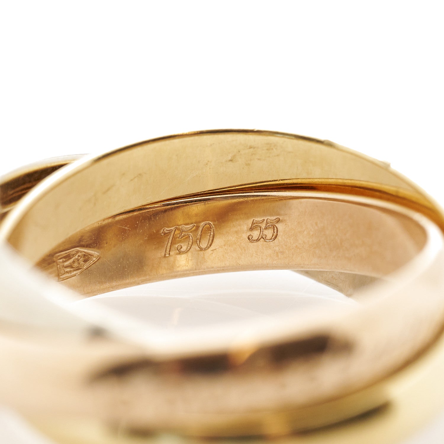 Cartier 18K Pink Yellow White Gold Classic Les Must De Cartier Trinity Ring 55 7.25 10 of 13