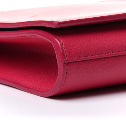 Saint Laurent Calfskin Monogram Large Belle De Jour Clutch Lipstick Fuchsia 8 of 10