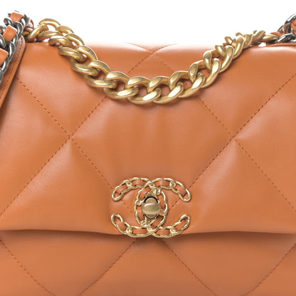 Chanel Lambskin Quilted Medium Chanel 19 Flap Light Brown 8 of 11