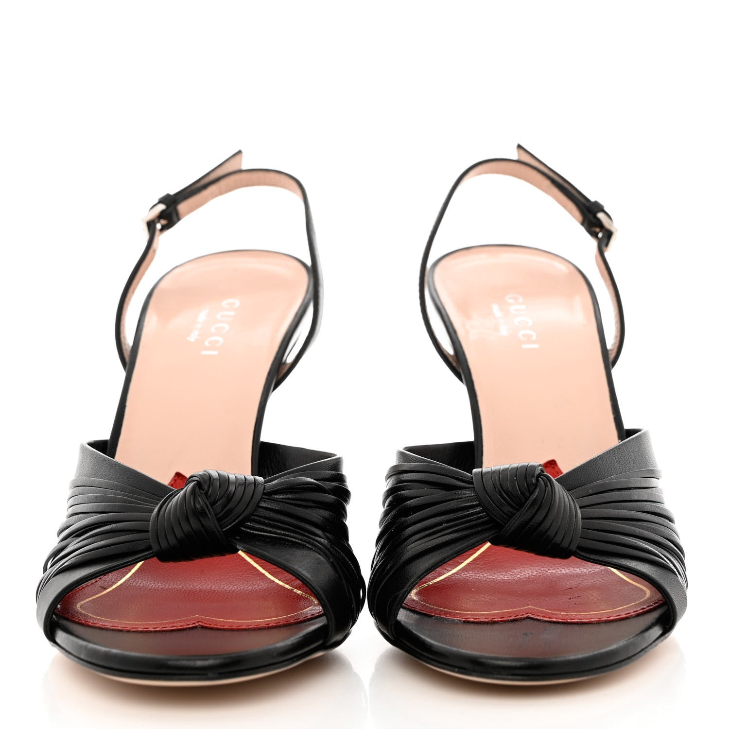 Gucci Nappa Crawford Knot Slingback Slide Sandals 36 Black 2 of 10