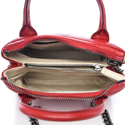 Chanel Shiny Sheepskin Quilted Small Shopping Tote Red 5 of 12