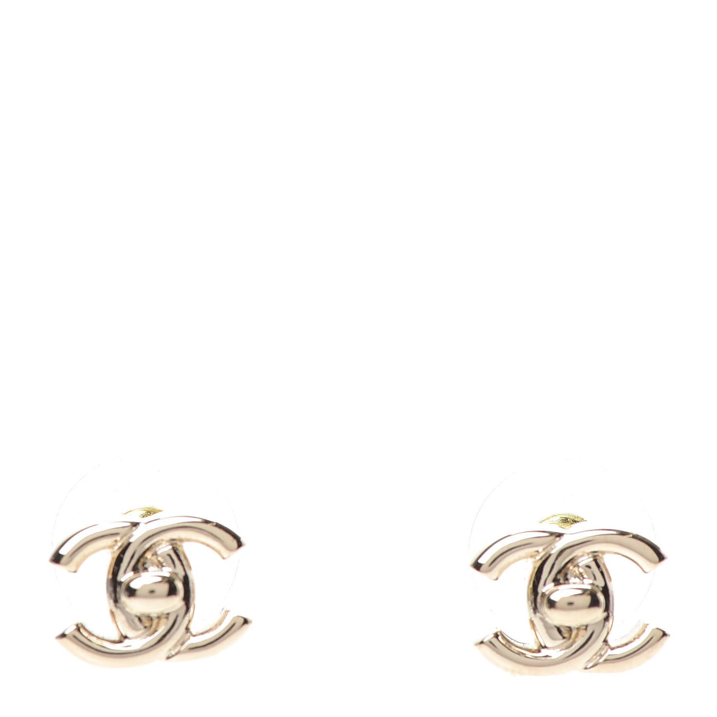 Metal CC Turnlock Earrings Gold