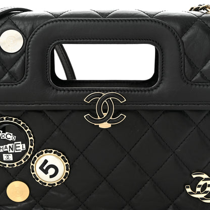 Chanel Aged Calfskin Charms Flap Bag Black 8 of 11
