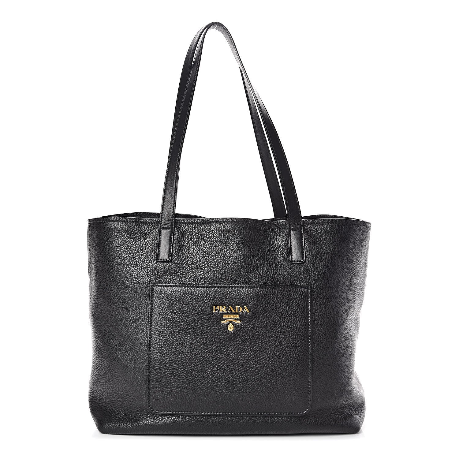 Prada Vitello Daino Pocket Shopping Tote Black 1 of 10