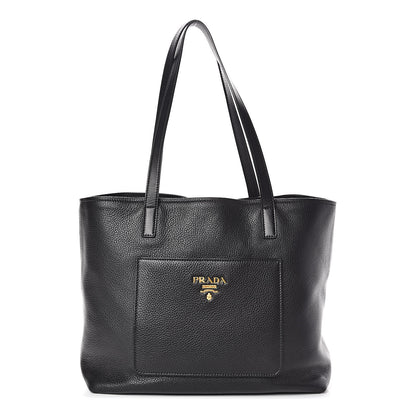 Prada Vitello Daino Pocket Shopping Tote Black 1 of 10