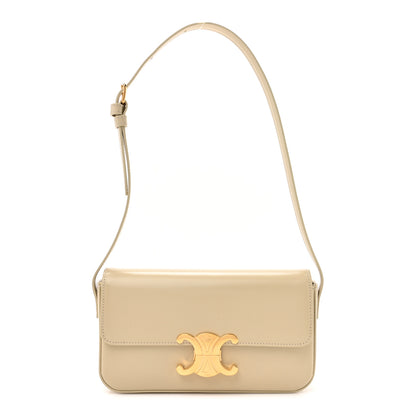 Celine Natural Calfskin Triomphe Shoulder Bag Ivory 1 of 14