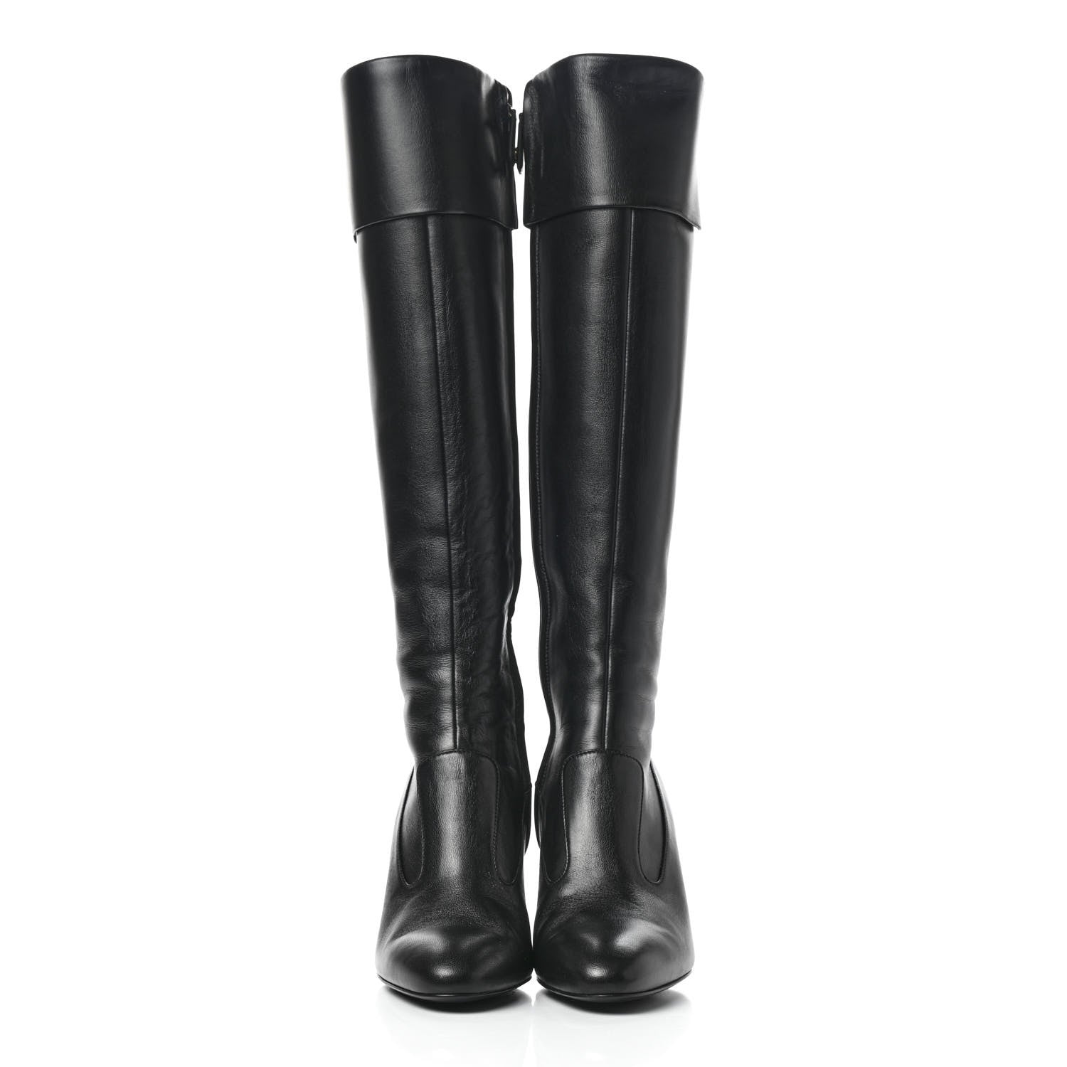 Chanel Lambskin High Boots 36 Black 2 of 12