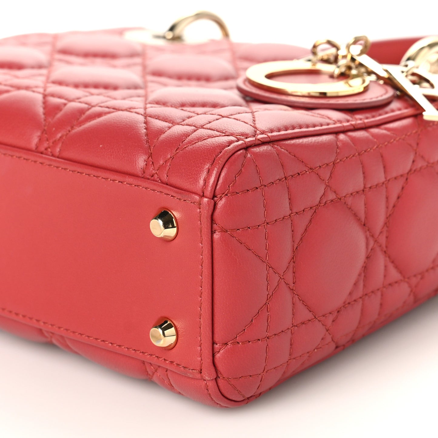 Lambskin Cannage Mini Lady Dior Coral