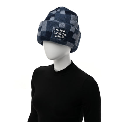 Louis Vuitton Damier Wool Denim Beanie Blue 2 of 5