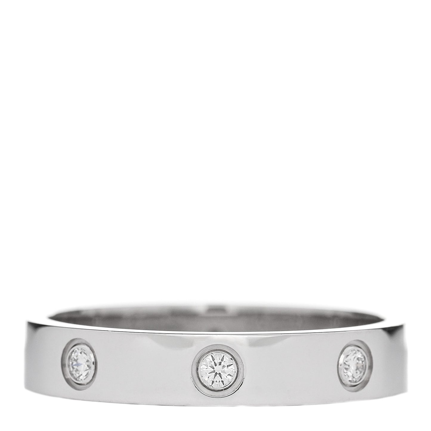 18K White Gold 8 Diamond 4mm Wedding Band LOVE Ring 59 8.75