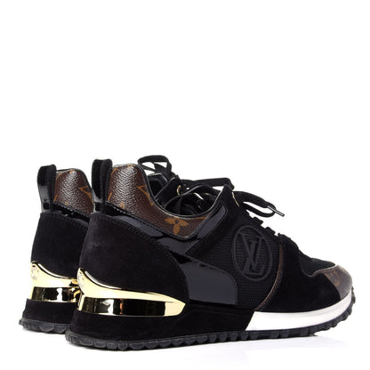 Louis Vuitton Suede Monogram Run Away Sneakers 37 Black 4 of 10
