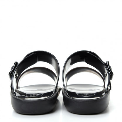 Louis Vuitton Monogram Sunbath Flat Mule Sandals 36 Black 7 of 10
