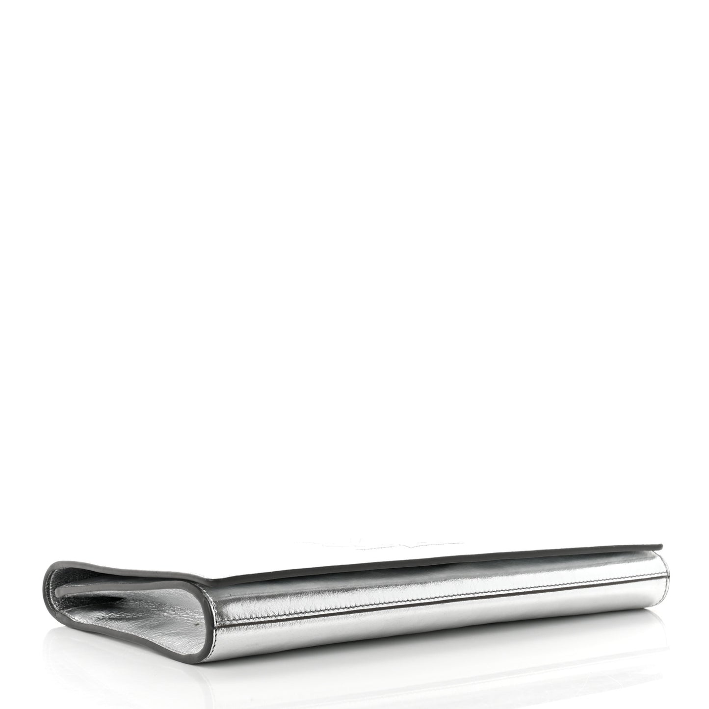 Metallic Calfskin Monogram Large Belle De Jour Clutch Silver