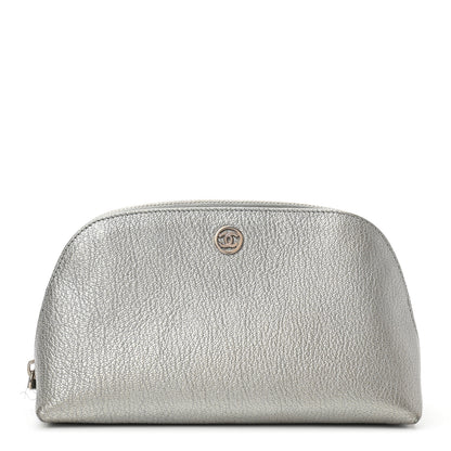 Chanel Metallic Goatskin Cosmetic Case Silver 1 of 8