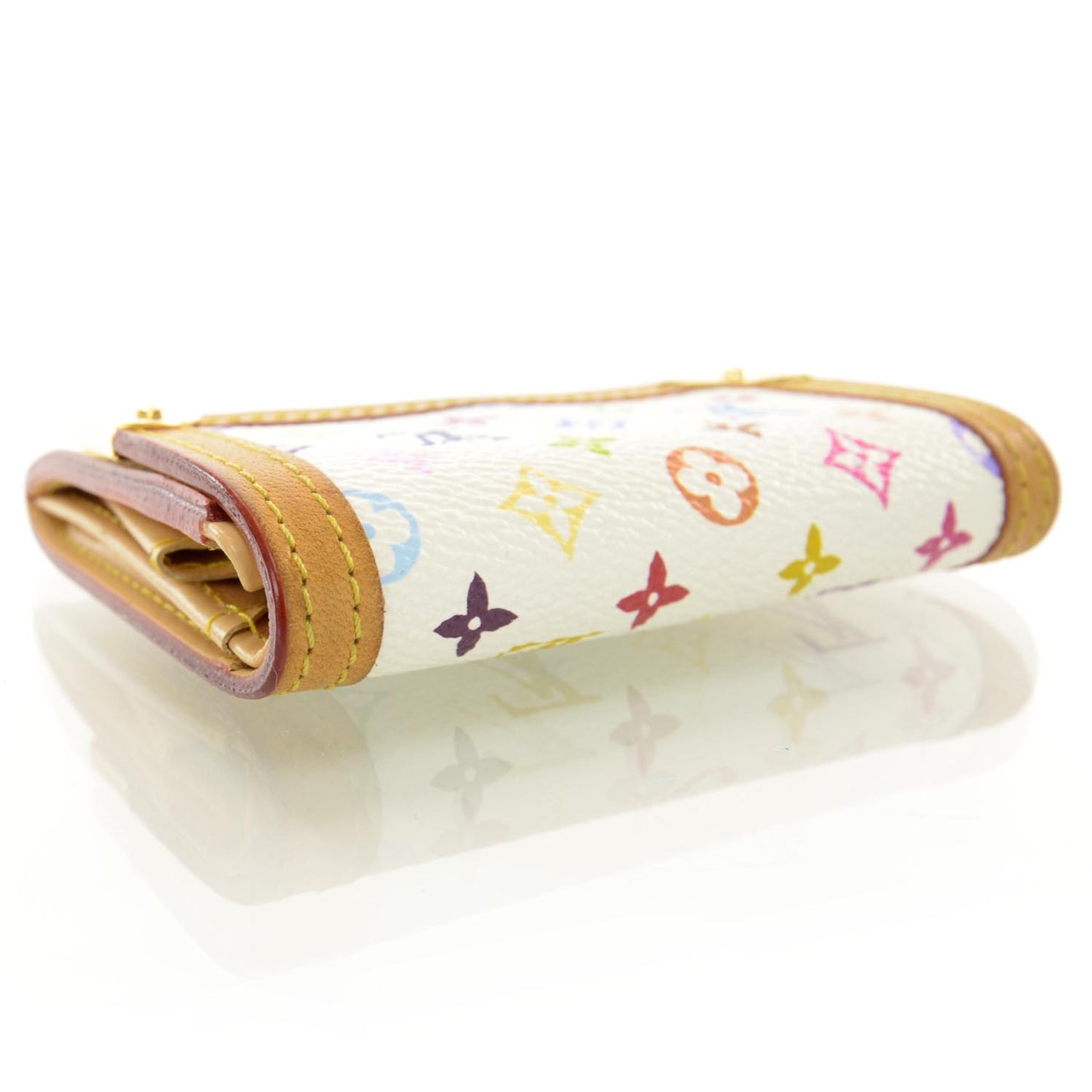 Monogram Multicolor Porte-Monnaie Plat Coin Purse White