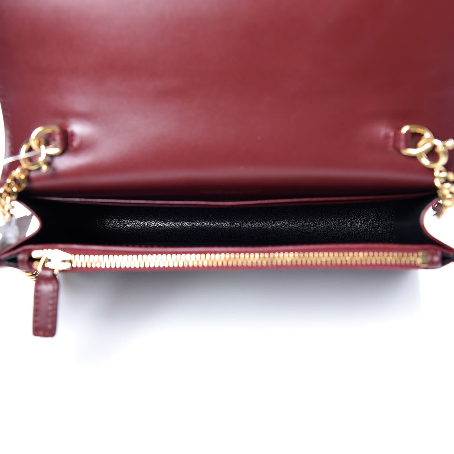 Saint Laurent Smooth Calfskin Classic Monogram Kate Tassel Chain Wallet Oxblood 7 of 11