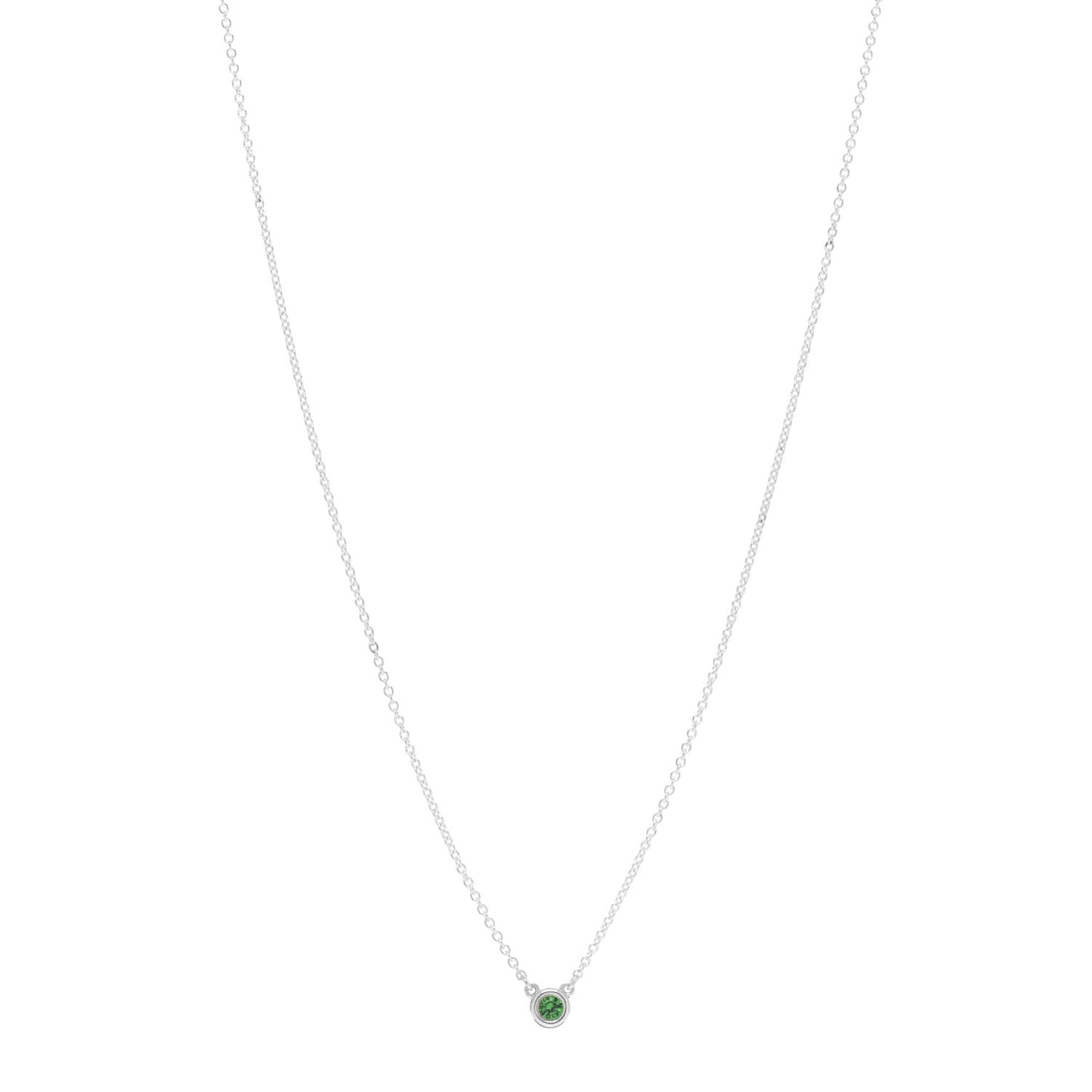 Sterling Silver Tsavorite Garnet Elsa Peretti Color by the Yard Pendant Necklace