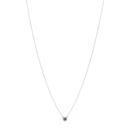 Tiffany Sterling Silver Tsavorite Garnet Elsa Peretti Color by the Yard Pendant Necklace 1 of 4