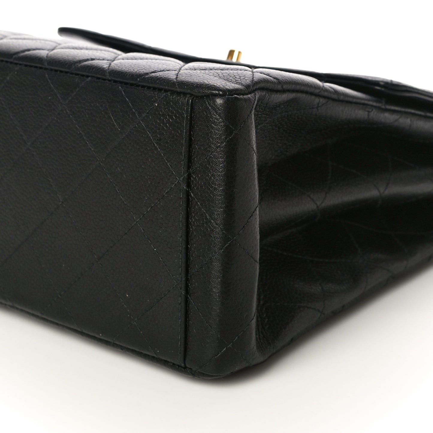 Caviar Quilted Jumbo Kelly Flap Black