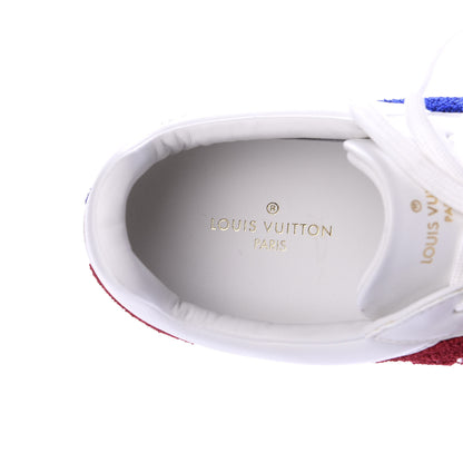 Louis Vuitton Calfskin Luxembourg Sneakers 8 Red Blue White 7 of 9