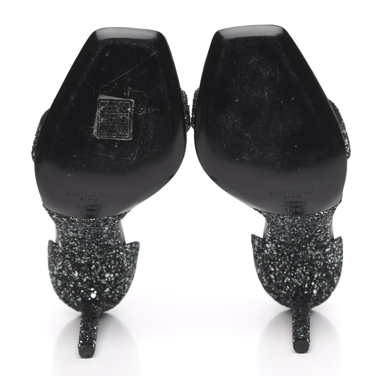 Glitter Amber 105 Ankle Strap Sandals 39.5 Black