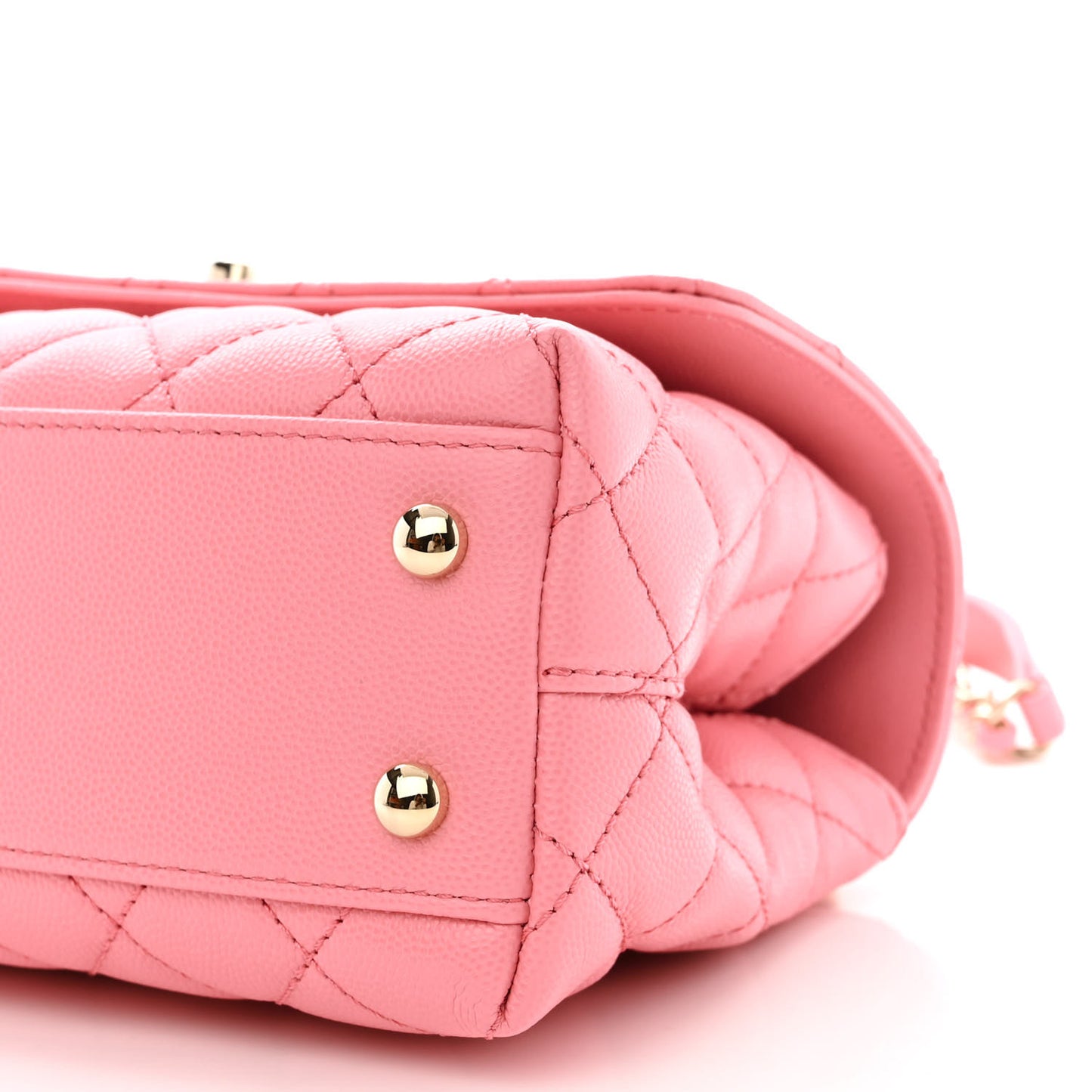 Caviar Quilted Mini Coco Chain Handle Flap Pink