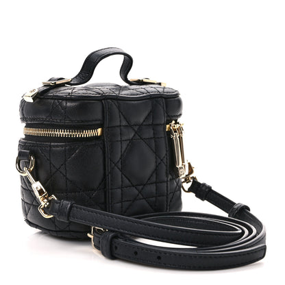Christian Dior Lambskin Cannage Micro Lady Dior Vanity Case Black 3 of 9