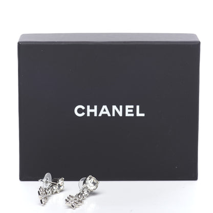 Chanel Crystal Starfall Drop CC Earrings Silver 5 of 5