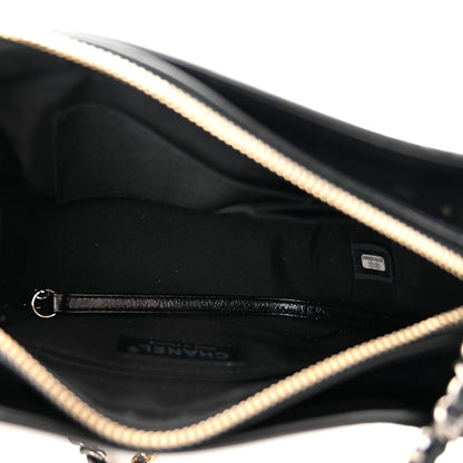 Chanel Tweed Calfskin Quilted Small Gabrielle Hobo Black Multicolor 4 of 10