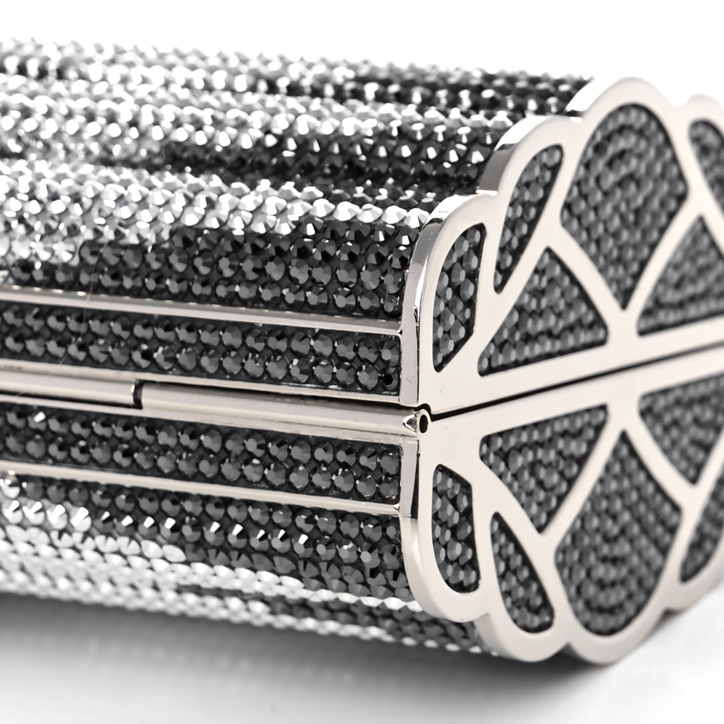 Swarovski Crystal Cosmojet Minaudiere Clutch Black Silver
