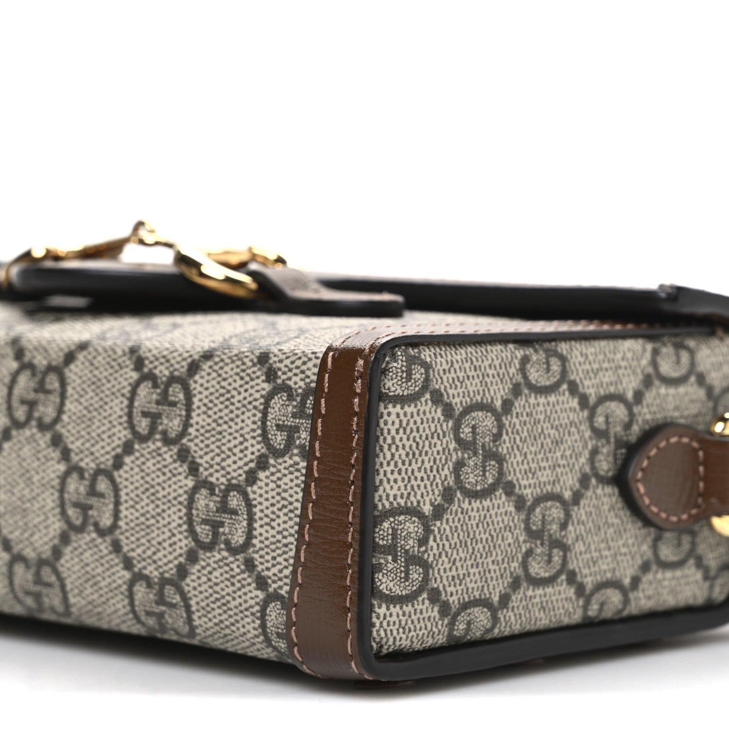 Gucci GG Supreme Monogram Mini Horsebit 1955 Shoulder Bag Beige Brown Sugar 10 of 10
