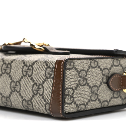 Gucci GG Supreme Monogram Mini Horsebit 1955 Shoulder Bag Beige Brown Sugar 10 of 10