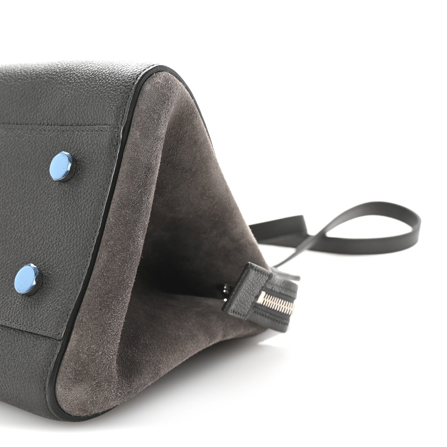 Grained Calfskin Small Cabas Rive Gauche Dark Anthracite