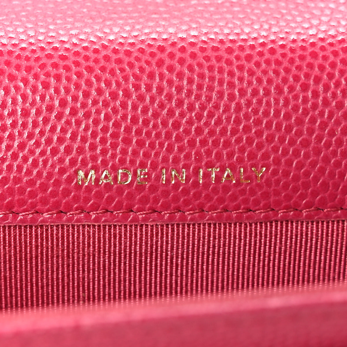 Caviar Quilted Flap Card Holder Wallet Dark Pink