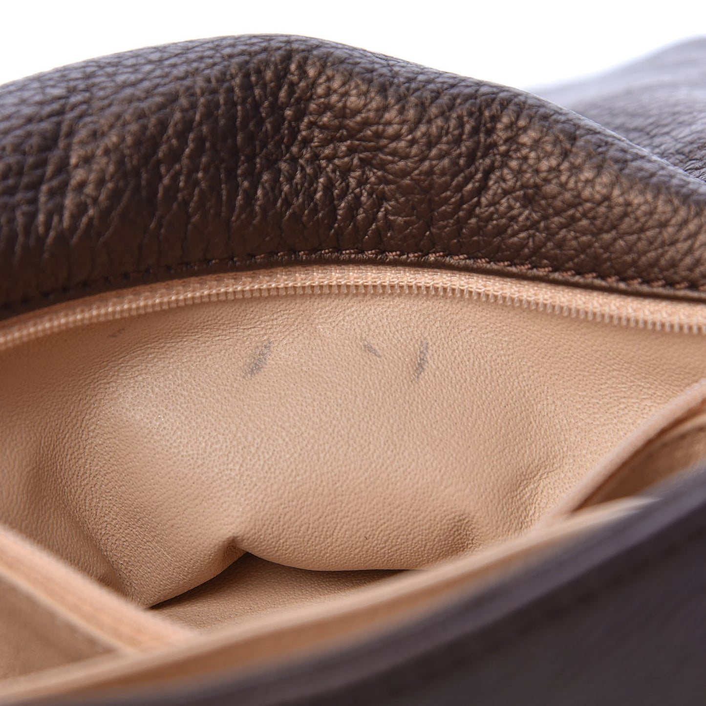 Metallic Deerskin Small Luxe Ligne Flap Bronze