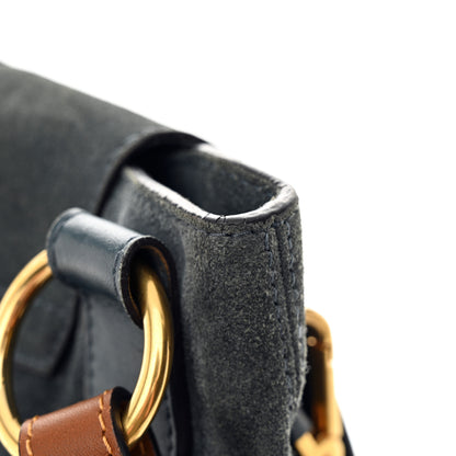 Chloe Suede Medium Lexa Shoulder Bag Silver Blue 12 of 12