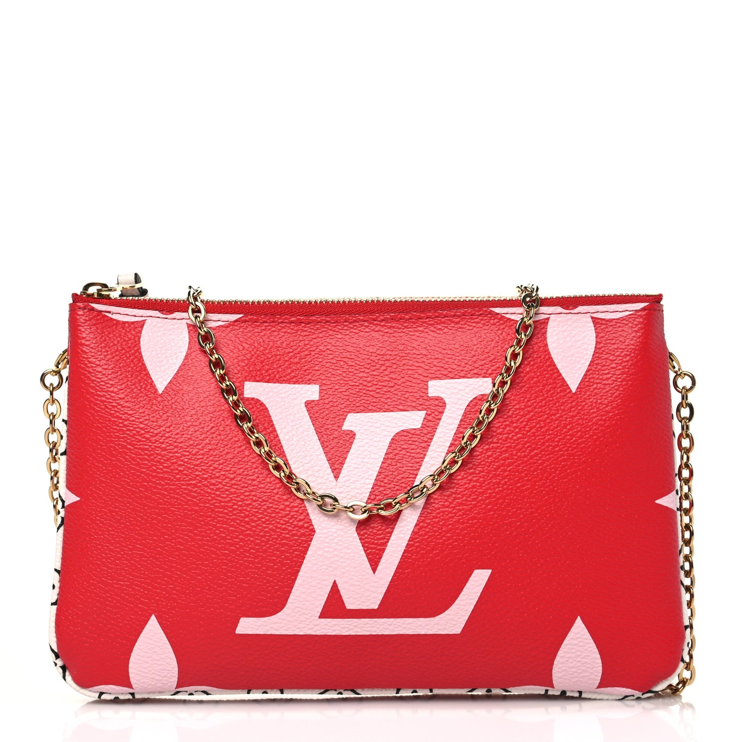 Monogram Giant Double Zip Pochette Rouge