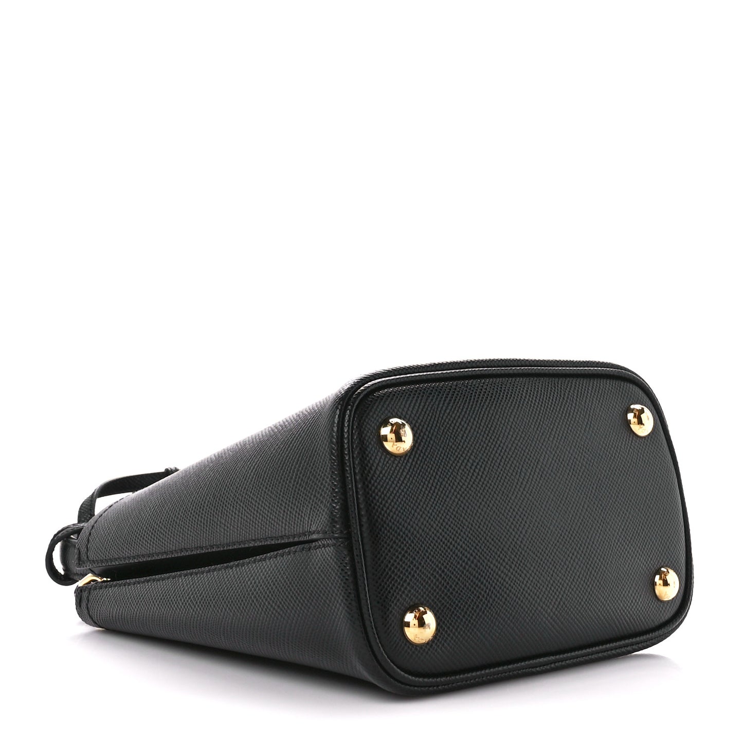 Saffiano Cuir Small Panier Bucket Bag Black Fuoco