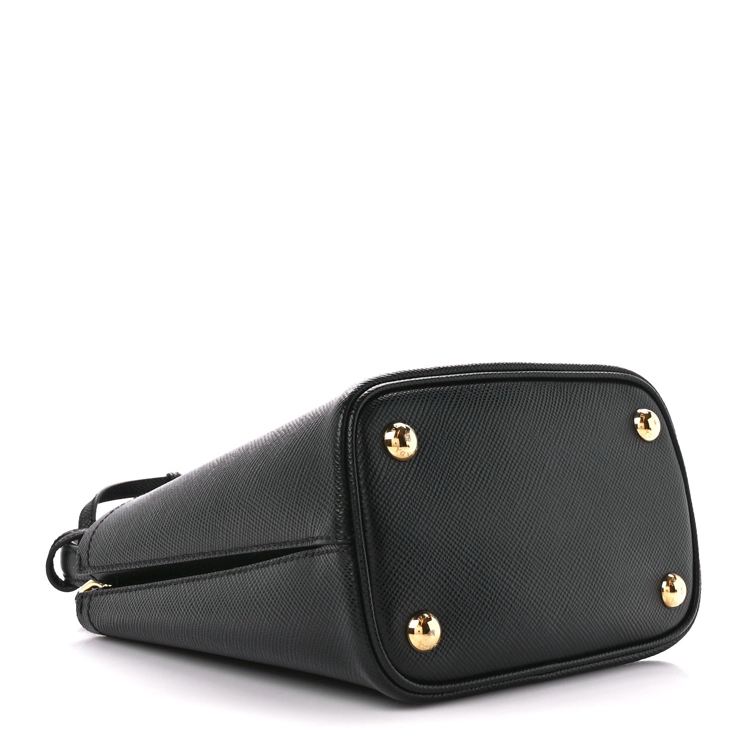 Prada Saffiano Cuir Small Panier Bucket Bag Black Fuoco 4 of 10