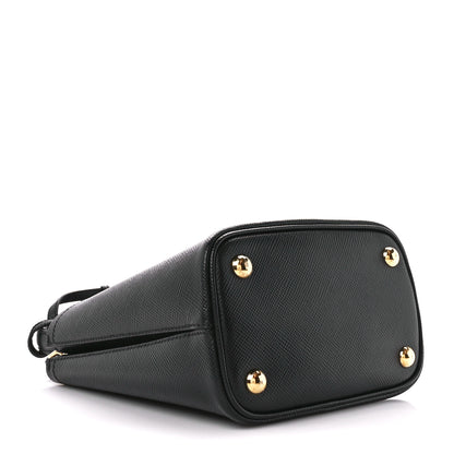 Prada Saffiano Cuir Small Panier Bucket Bag Black Fuoco 4 of 10