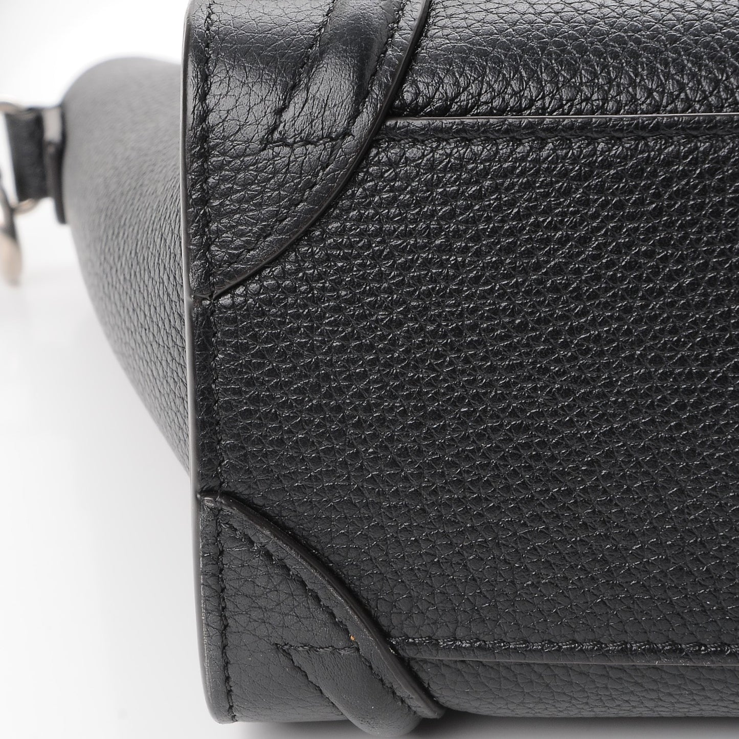 Drummed Calfskin Nano Luggage Black