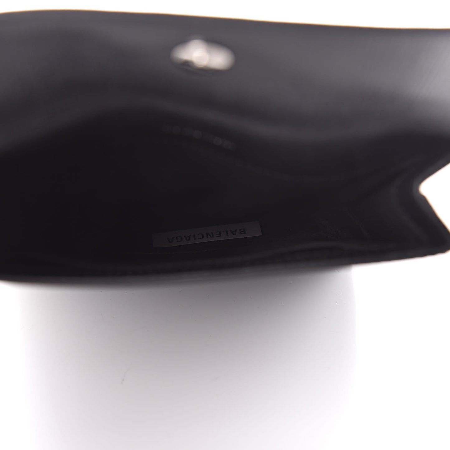 Squared Calfskin Logo Shopping Envelope Clutch Black