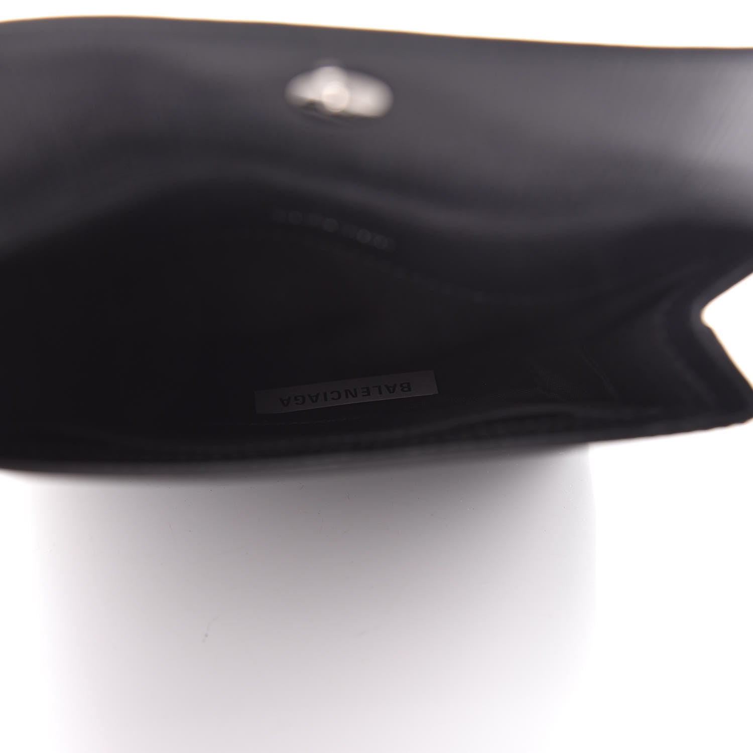 Balenciaga Squared Calfskin Logo Shopping Envelope Clutch Black 5 of 8